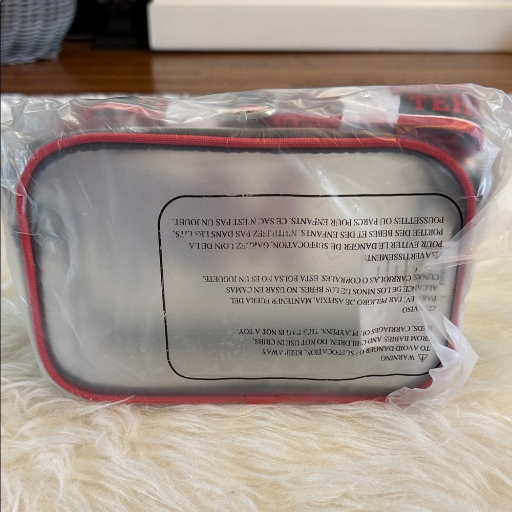 Maryland Clear Toiletry Bag with Red Trim - Picture 2 of 3